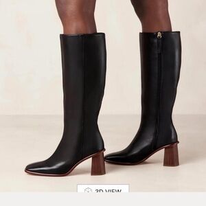 Alohas East Corn Boots, black, vegan, great condition. Added calf extension!